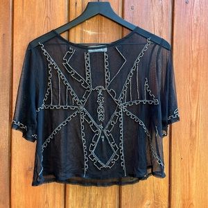 Abercrombie and Fitch| Sheer Black Shirt with Beaded Design